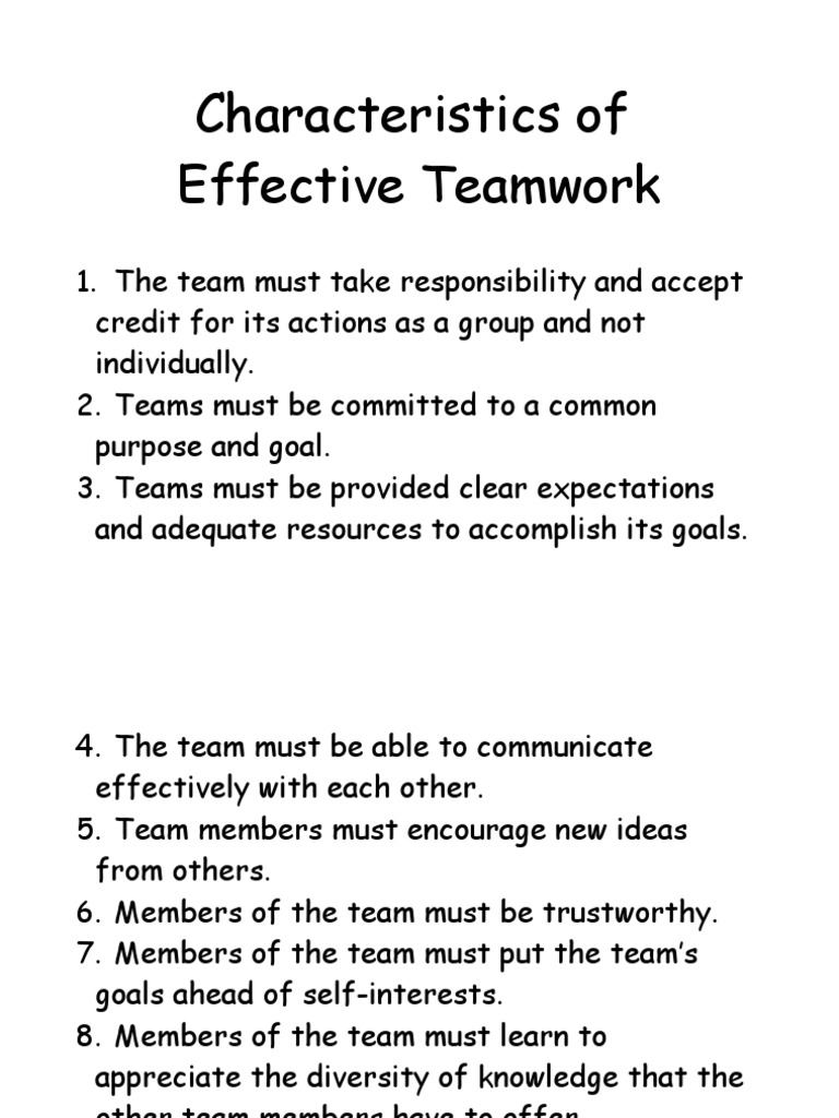 Key Traits of Effective Teamwork | PDF | Career & Growth