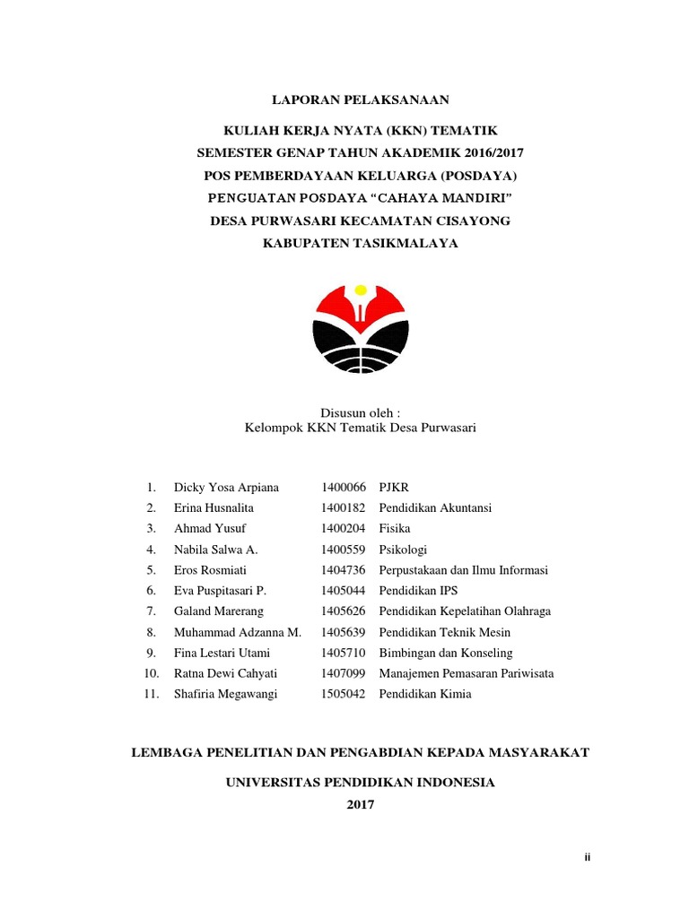 Laporan Kkn Posdaya Purwasari 2017