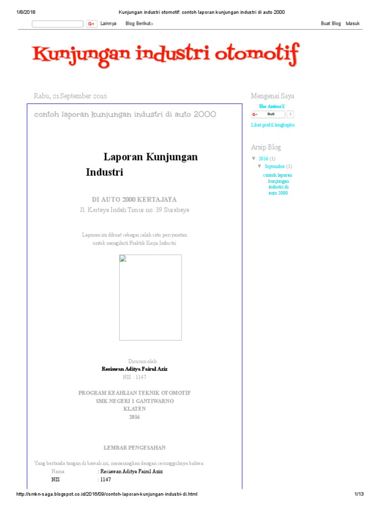 Kunjungan Industri Otomotif_ Contoh Laporan Kunjungan