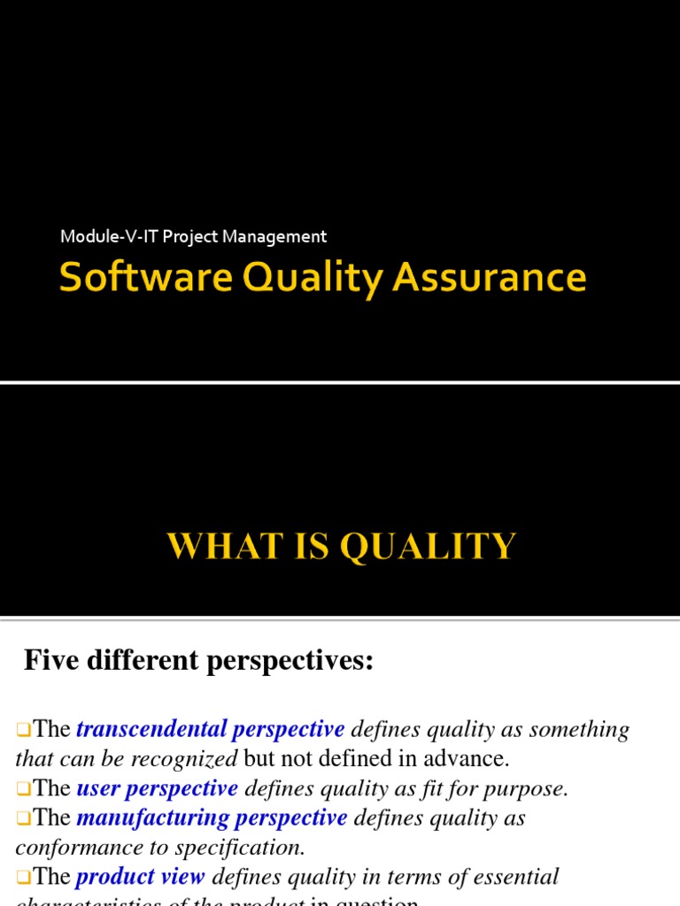 Software Quality Assurance | PDF | Quality Assurance | Motivation
