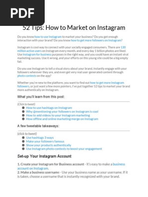 52 Tips How to Market on Instagram
