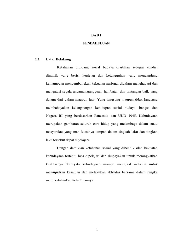 Makalah Daya Tahan Sosial