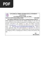 Notification JNTU Anantapur Assistant Professor Posts PDF