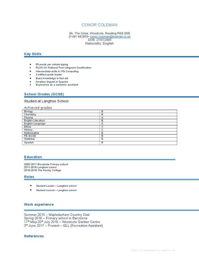 Conor Coleman's CV: Skills & Experience | PDF