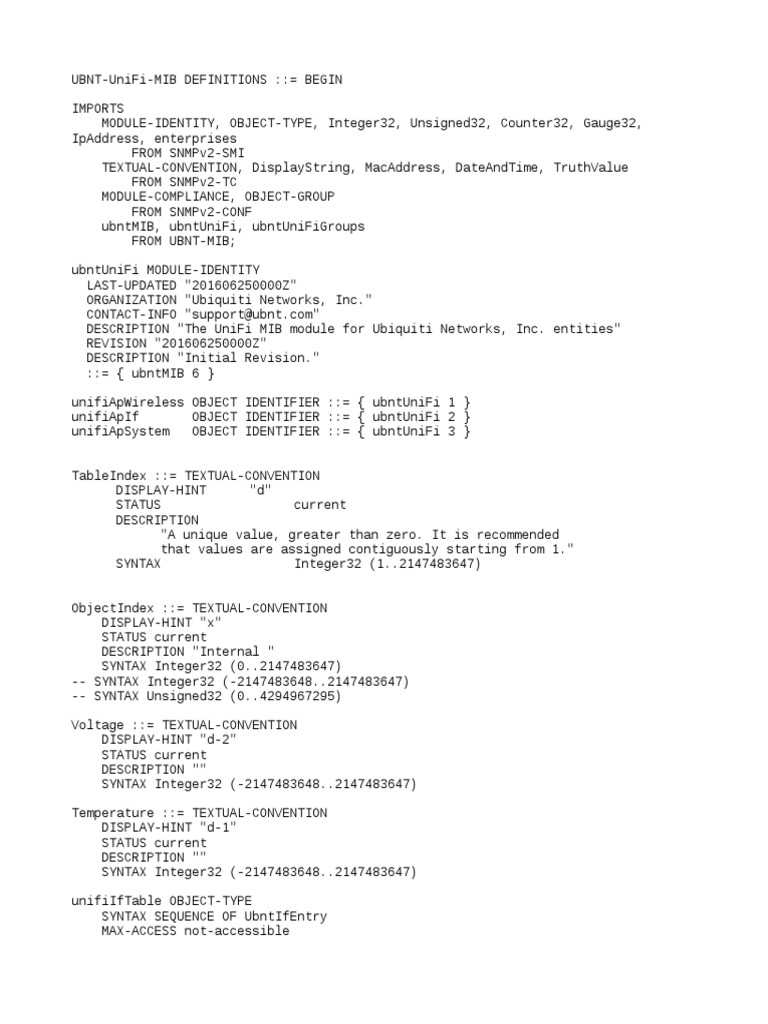 Ubiquiti UniFi MIB Module Guide | PDF | Information And Communications ...