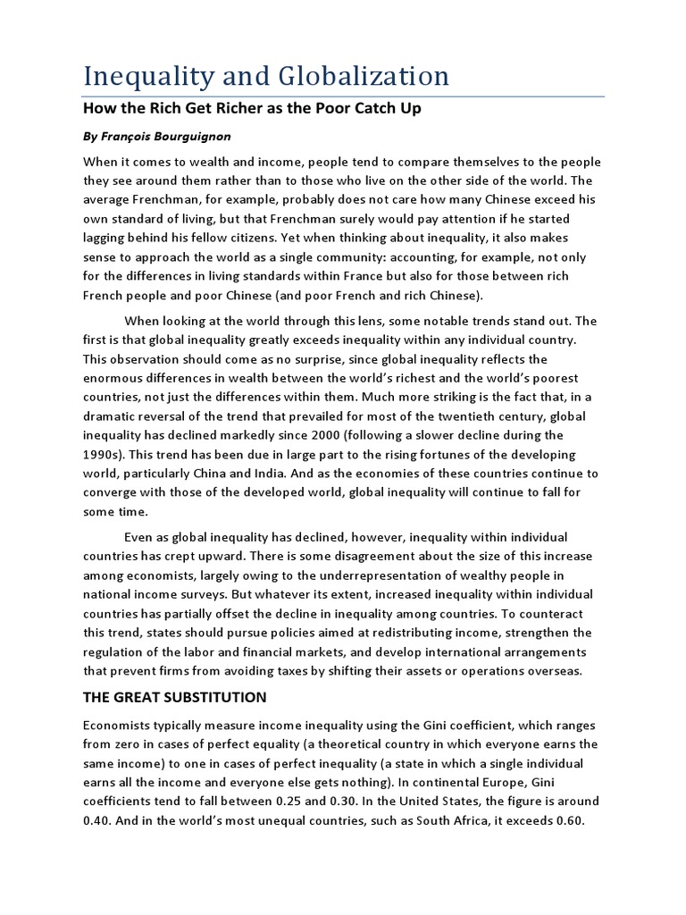 Global Inequality Trends and Impacts | PDF | Gini Coefficient ...