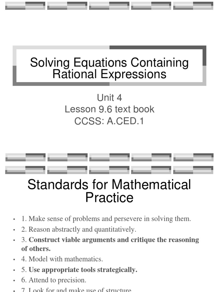 Rational Equations and Inequalities | PDF | Polynomial | Equations