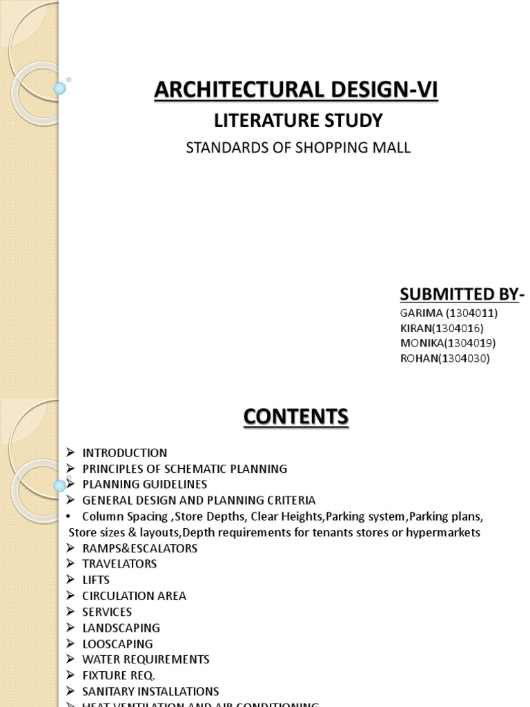 Architectural Design Vi Literature Study Of Mall Pdf Shopping Mall