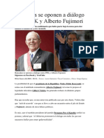 Bancadas Se Oponen a Diálogo Entre PPK y Alberto Fujimori