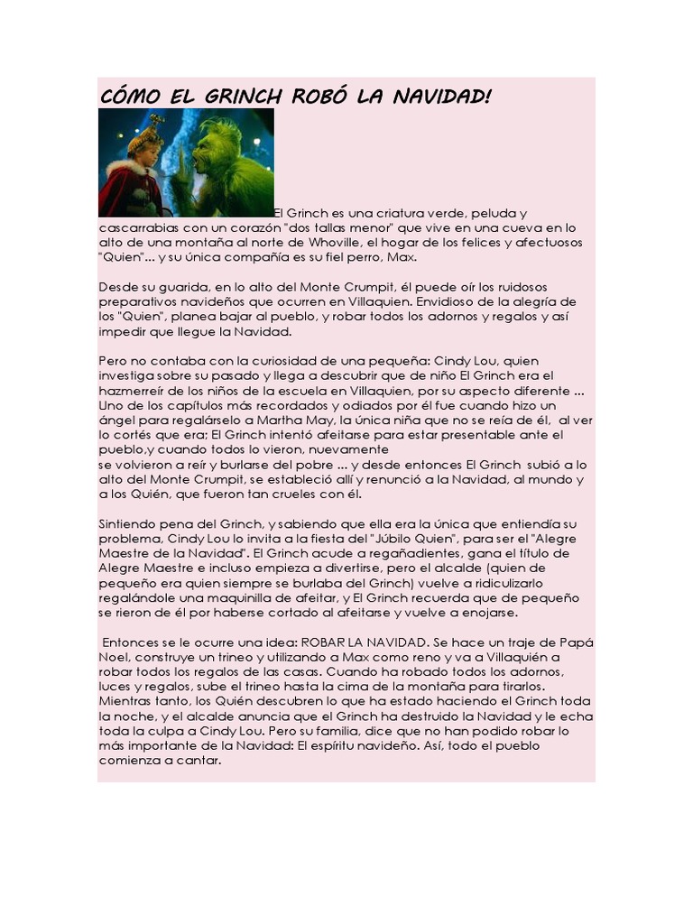 Cómo El Grinch Robó La Navidad | PDF | Navidad | Ocio, image size:768x1024