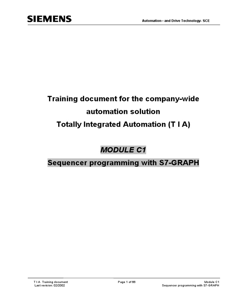 Siemens tia portal training manual
