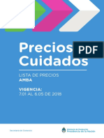 Precios Cuidados AMBA Periodo Enero Mayo 2018