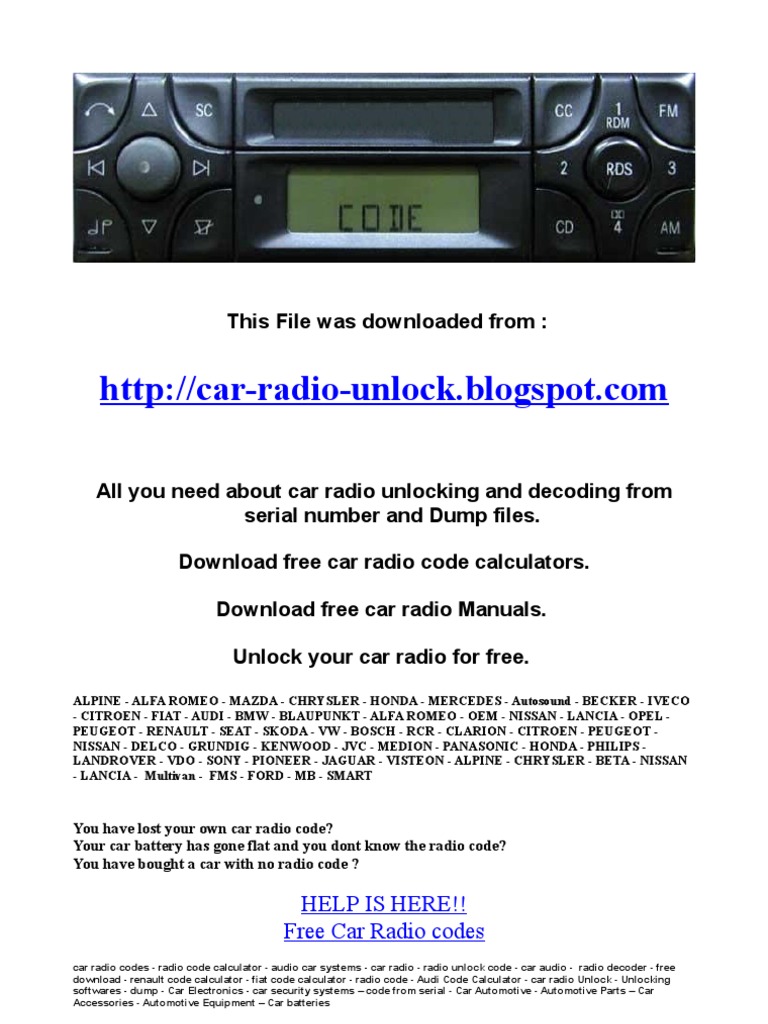 Ford V Series Radio Code Calculator