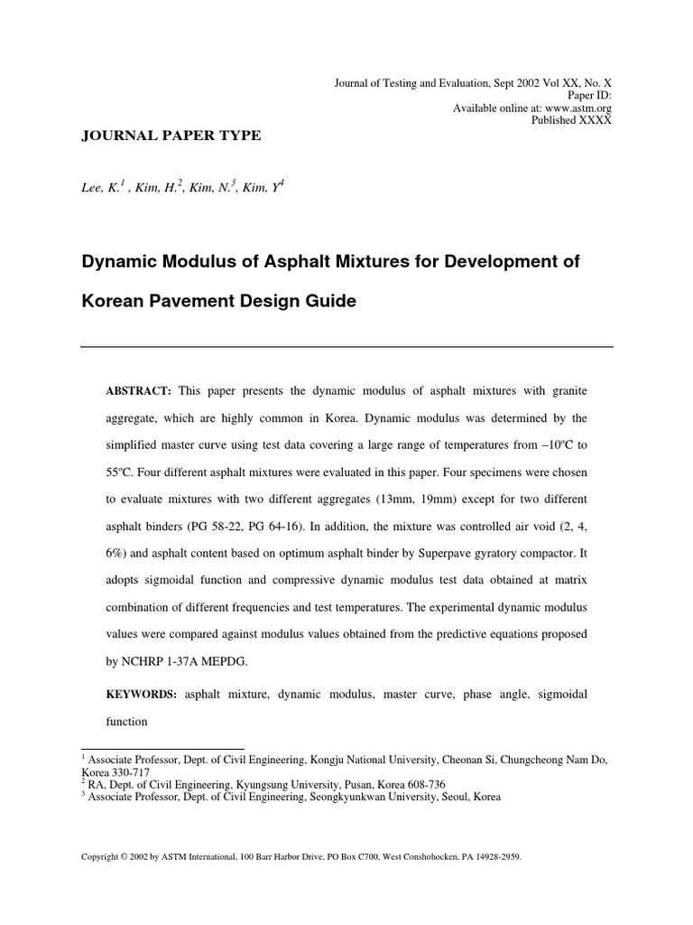 Paper 200703 Dynamic Modulus | PDF | Viscoelasticity | Road Surface