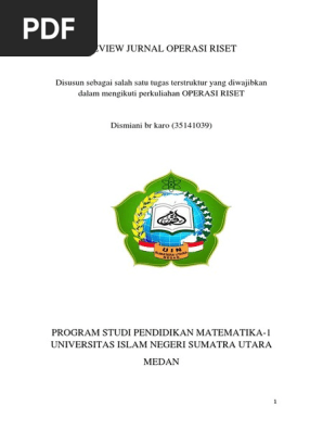 Review Jurnal Operasi Riset Pdf