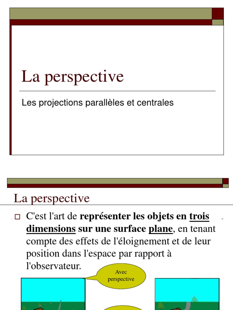 Types de Projections en Perspective | PDF | Perspective (représentation ...