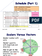 Lecture Schedule (Part 1) : Physics 114B - Introduction To Mechanics