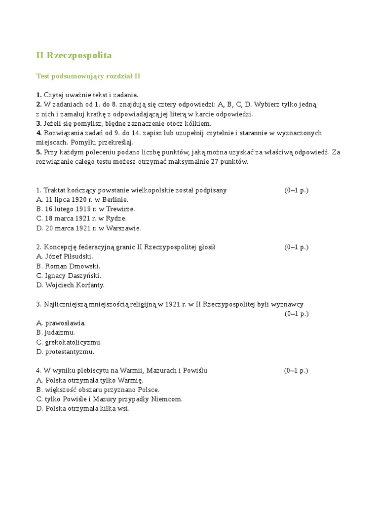 Sprawdzian Z Historii Dział 1 Klasa 6 Sprawdzian Historia