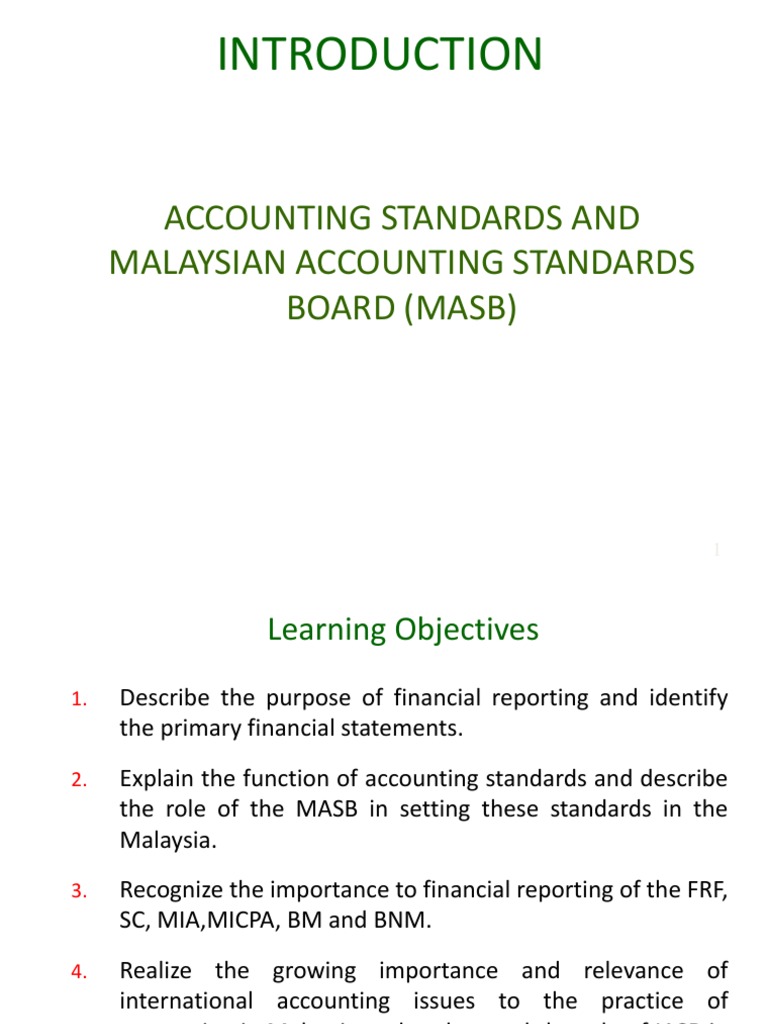 L1a Financial Accounting International Financial Reporting Standards Financial Statement