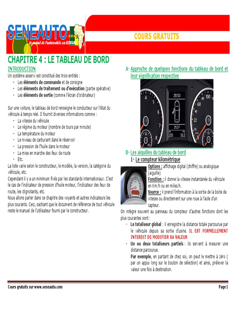 Kilométrage De Voiture Numérique Moderne Tableau De Bord De Voiture Avec  Capteurs Et Informations Rpm Indicateur De Carburant Et Température