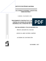 251 - Procedimiento Constructivo y Supervision de Control de Calidad de Un Edificio para El Desarrollo de La Industria Del So