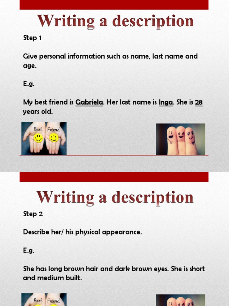 Writing A Description of A Friend | PDF