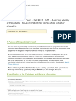 Participant Report Form - Call 2016 - KA1 - Learning Mobility of Individuals - Student Mobility For Traineeships in Higher Education