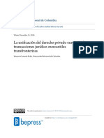 La Unificacion Del Derecho Privado Europeo y Las Transacciones Juridico-Mercantiles Transfronterizas - Stamped