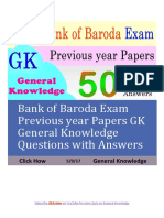 Bank of Baroda Exam GK Quiz