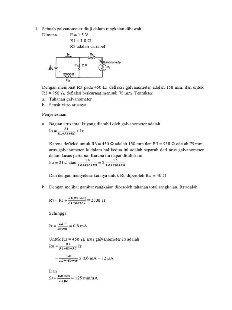 Contoh Soal Galvano
