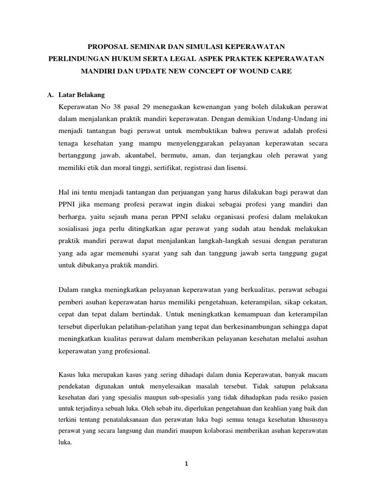 CONTOH Proposal Seminar Dan Simulasi Keperawatan Fix