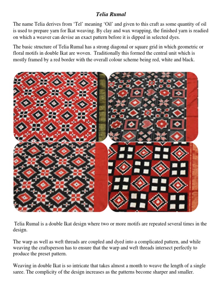 Telia Rumal: Crafting Double Ikat Sarees | PDF
