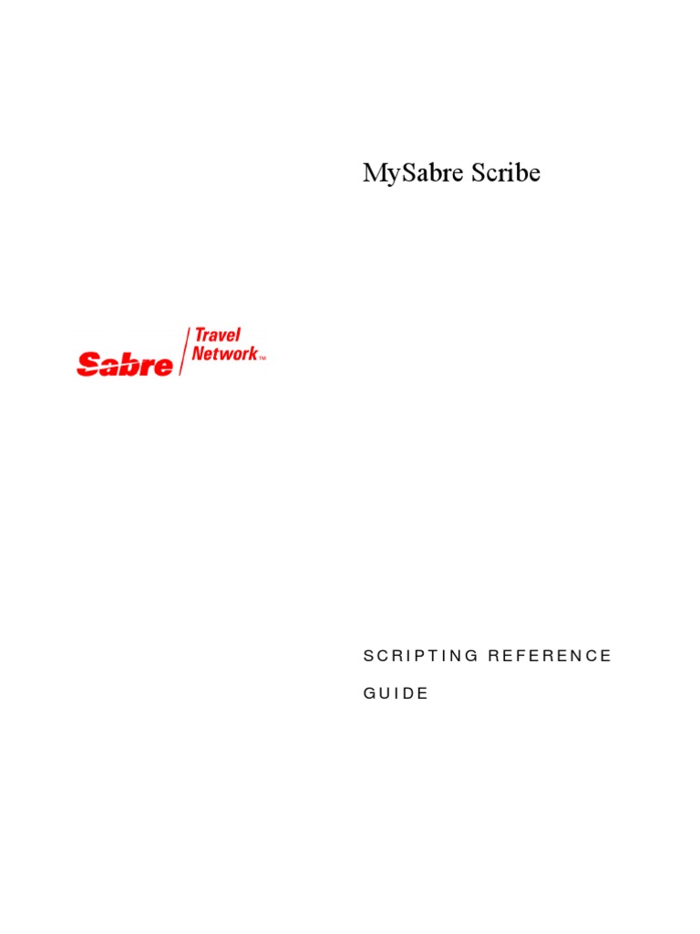 My Sabre Scribe Reference Guide | PDF | Parameter (Computer Programming ...