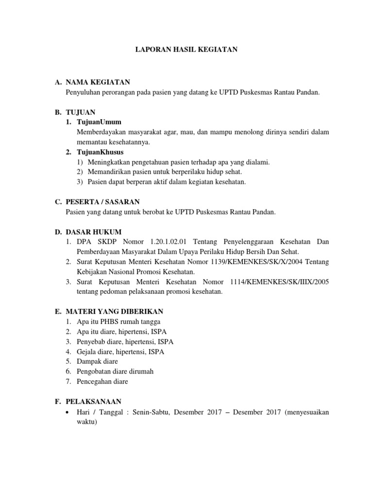 Contoh Laporan Hasil Kegiatan Lomba