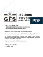 ISC Physics Practical Paper 2 2008 Solved Paper