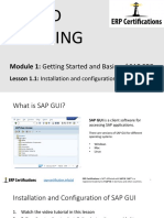 Sap SD Training: Module 1: Getting Started and Basics of SAP ERP