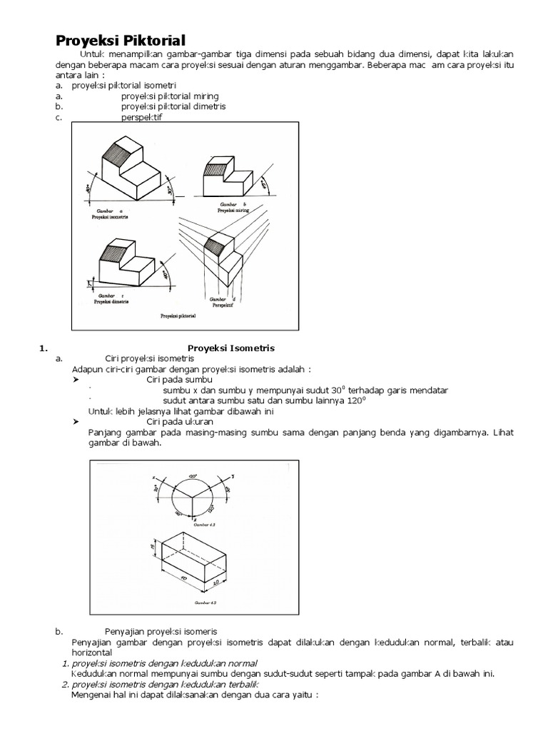 Proyeksi Piktorial Isometris dan Miring | PDF