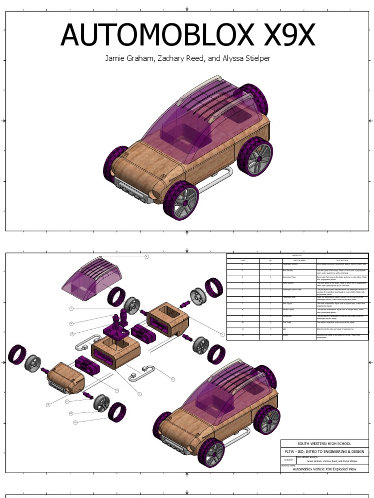 Automoblox X9X Vehicle Parts Overview | PDF | Axle | Wheel