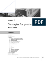 Strategies For Products and Markets: Topic List