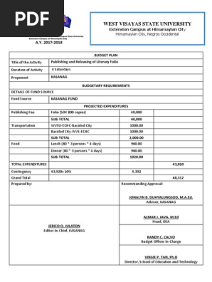 Budget Plan