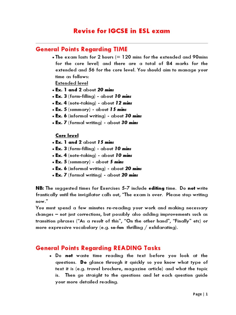 IGCSE ESL Writing Exam Guide | PDF | Zoo | Essays