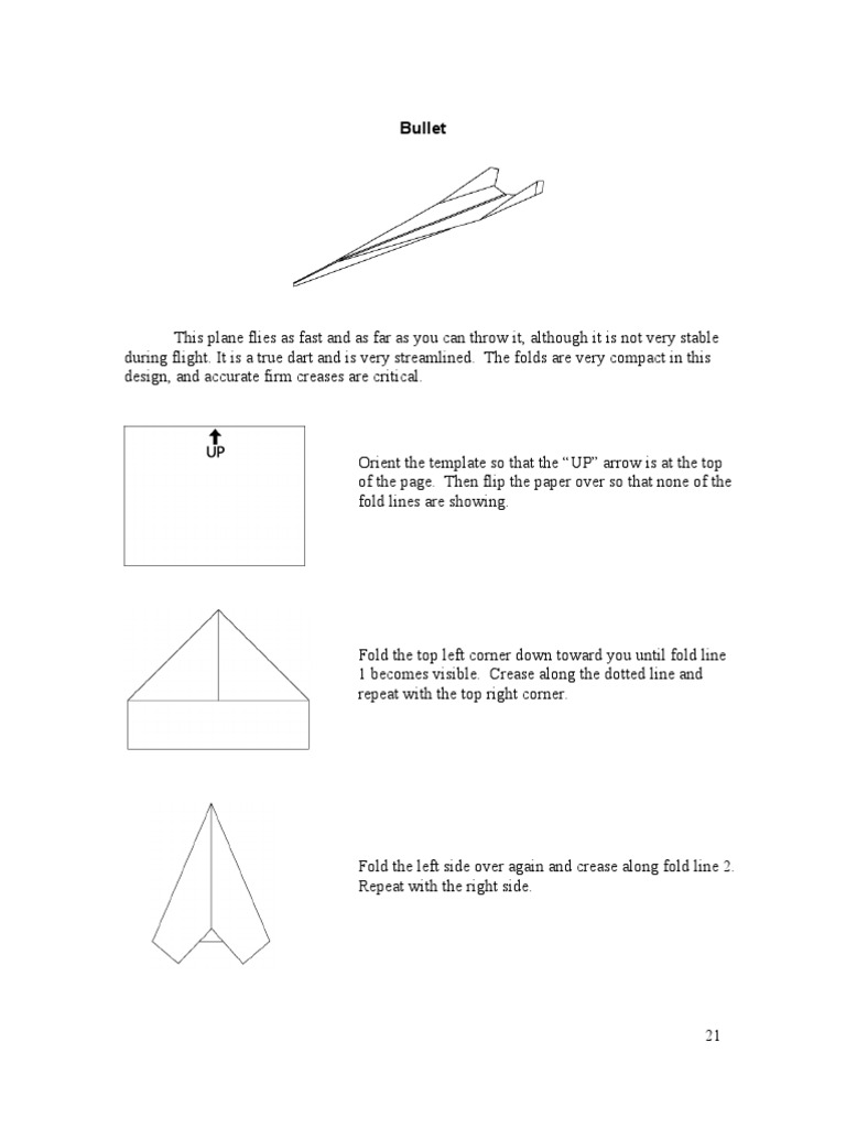 Paper Plane Bullet PDF Aircraft Configurations Aerospace