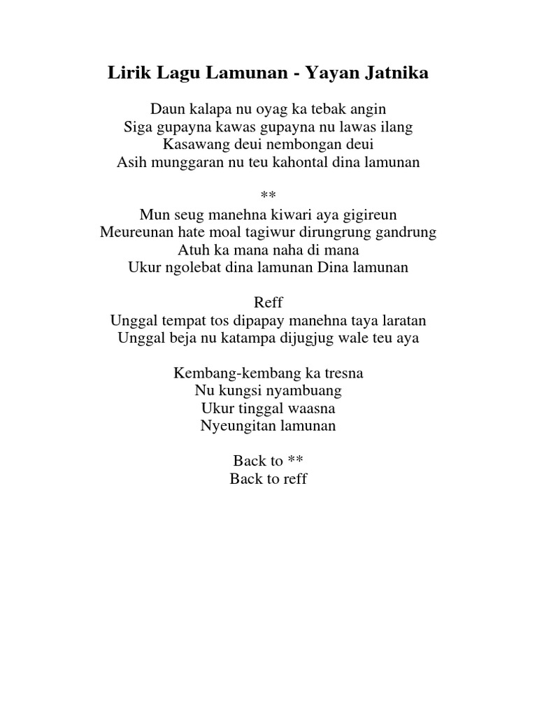 Lirik Lagu Lamunan