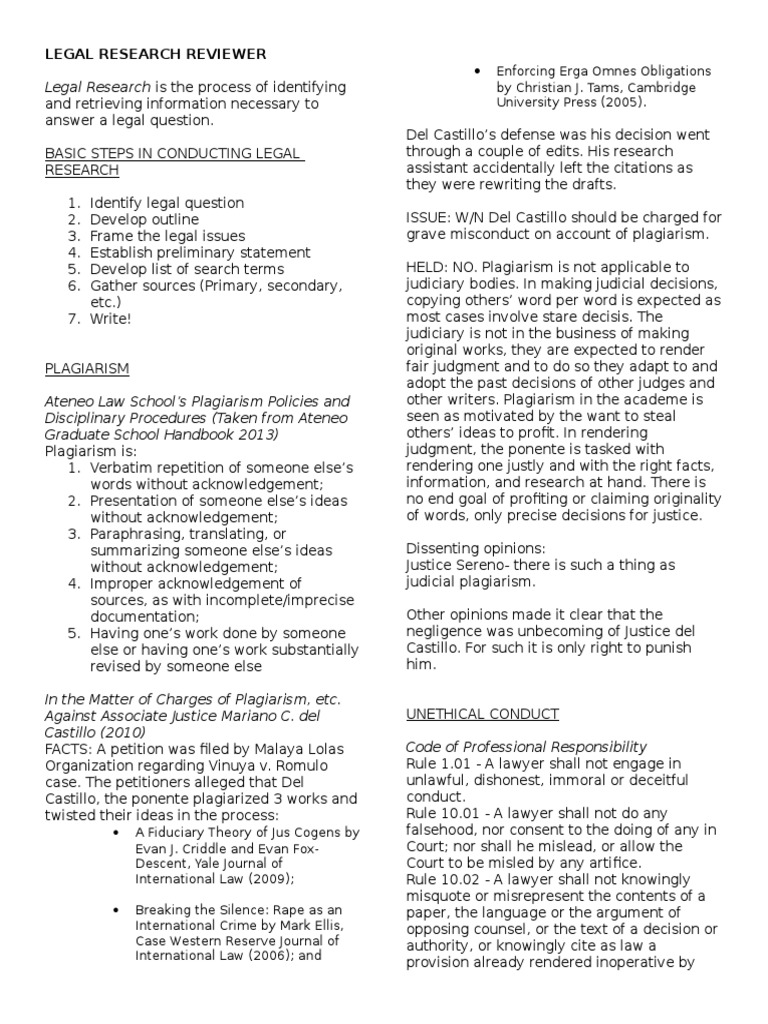 Legal Research and Plagiarism Guidelines | PDF | Plagiarism | Judiciaries