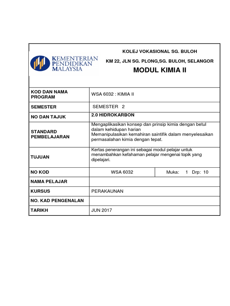 Modul Kimiaii | PDF