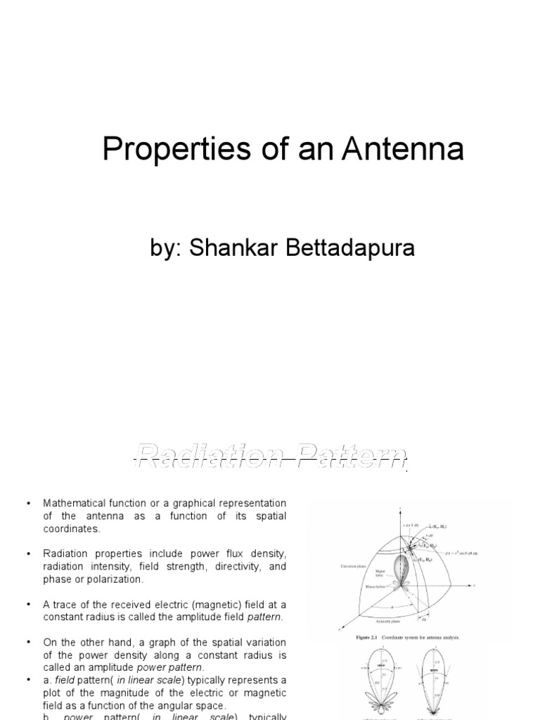Properties of An Antenna PDF Antenna (Radio) Radio Technology