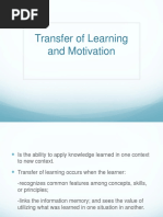 Transfer of Learning and Motivation