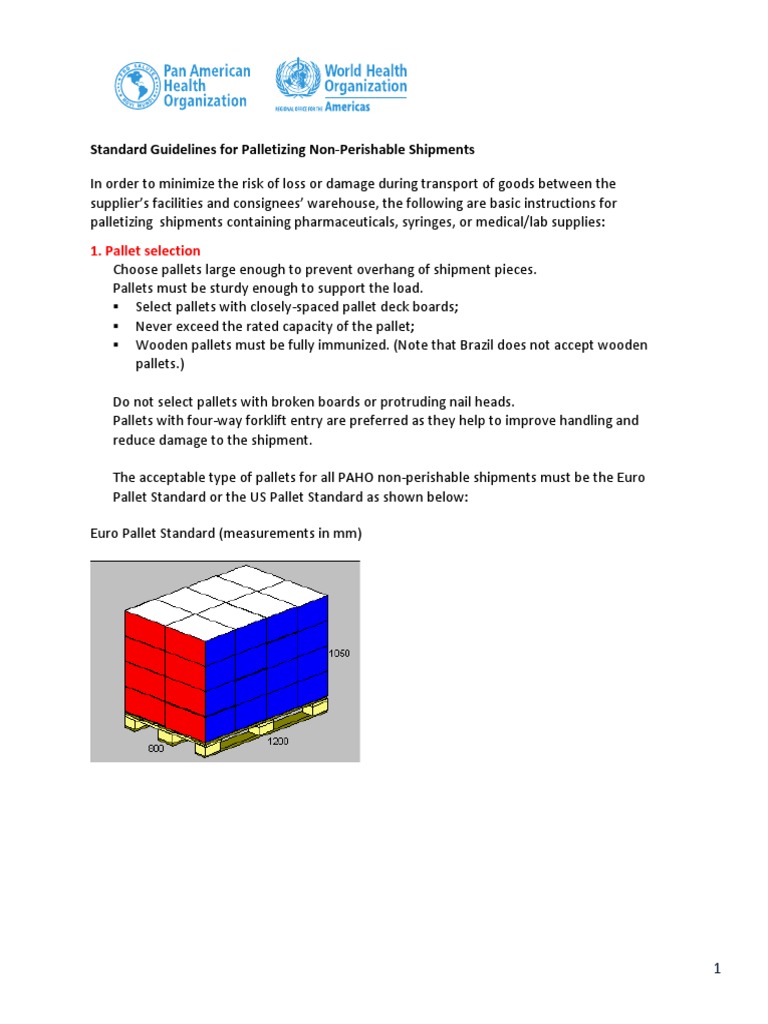 Standard Guidelines Palletizing PDF Pallet Consumer Goods