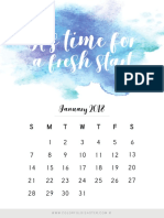 Monthly Printable Calendar 2018