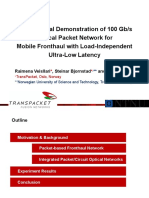 Experimental Demonstration of 100 Gb/s Optical Packet Network forMobile Fronthaul with Load-Independent Ultra-Low Latency